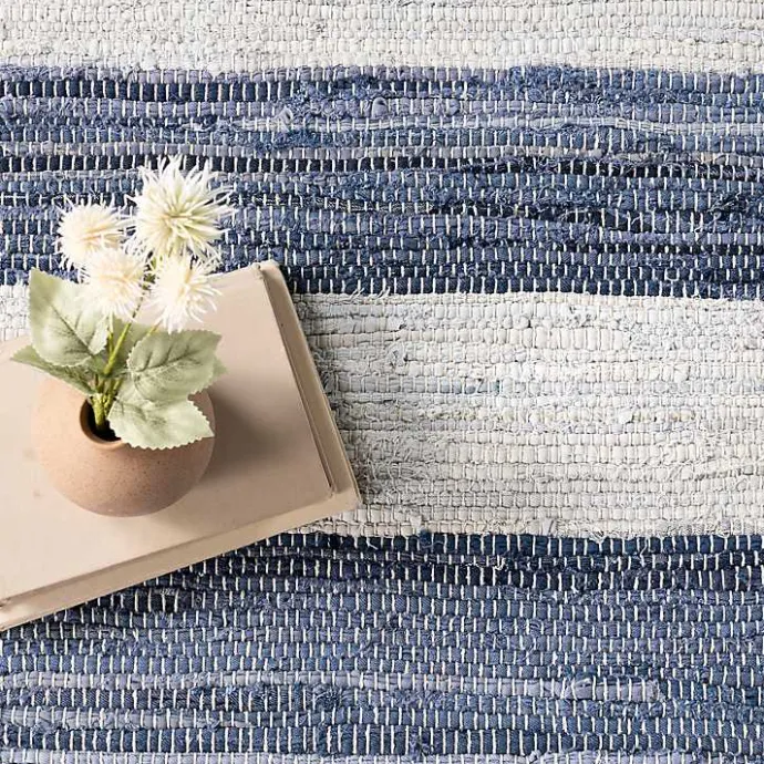 Best Kirklands Home Blue & White Striped Indoor/Outdoor Rug, 6x9