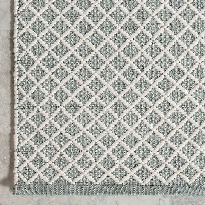 Clearance Kirklands Home Blue & White Trellis Indoor/Outdoor Rug, 5x8