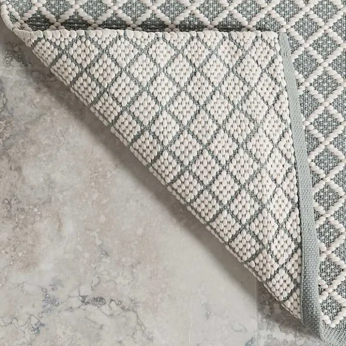 Clearance Kirklands Home Blue & White Trellis Indoor/Outdoor Rug, 5x8