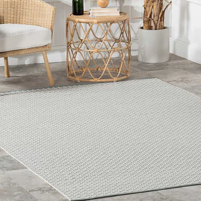 Clearance Kirklands Home Blue & White Trellis Indoor/Outdoor Rug, 5x8