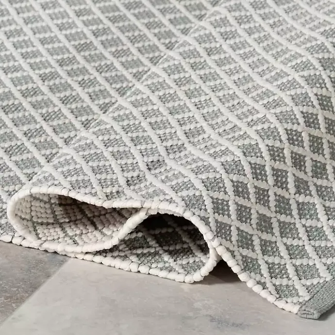 Hot Kirklands Home Blue & White Trellis Indoor/Outdoor Rug, 4x6