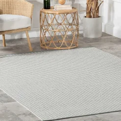 Hot Kirklands Home Blue & White Trellis Indoor/Outdoor Rug, 4x6