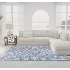 Clearance Kirklands Home & White Tribal Medallion Shag Area Rug, 8x10 Blue