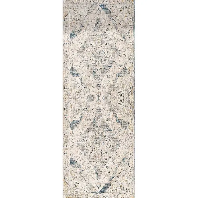 Discount Kirklands Home Blue Abstract Medallion Runner