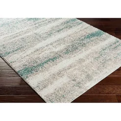Sale Kirklands Home Blue Abstract Soft Lines Area Rug, 5x8