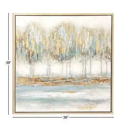 Outlet Kirklands Home Blue Abstract Trees Framed Canvas Art Print