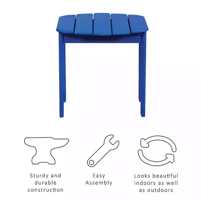 Hot Kirklands Home Acacia Wood Outdoor Adirondack End Table Blue