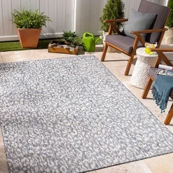 Kirklands Home Blue Amur Outdoor Rug, 5x7