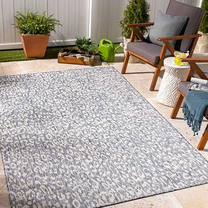 Kirklands Home Blue Amur Outdoor Rug, 5x7