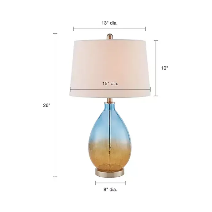 Clearance Kirklands Home Blue and Amber Glass Table Lamps, Set of 2 White
