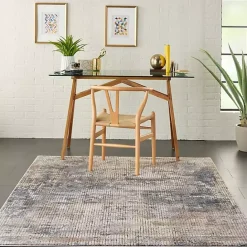Hot Kirklands Home Blue and Beige Tally Textured Area Rug, 3x5