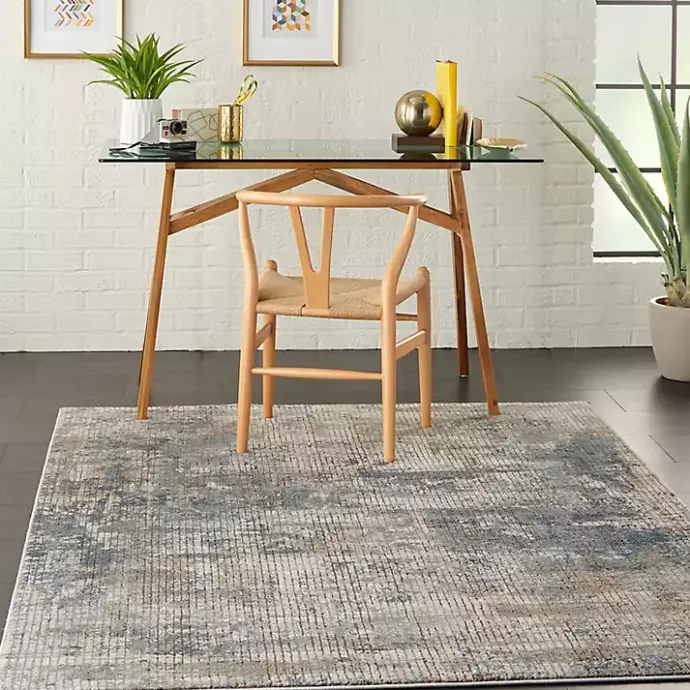 Hot Kirklands Home Blue and Beige Tally Textured Area Rug, 3x5