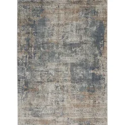 New Kirklands Home Blue and Beige Tally Textured Area Rug, 5x7