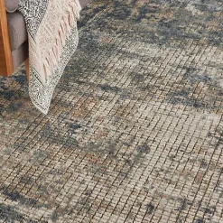 Discount Kirklands Home Blue and Beige Tally Textured Area Rug, 7x9