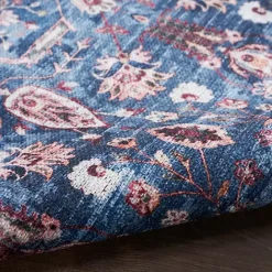 Clearance Kirklands Home and Brick Floral Washable Area Rug, 5x7 Blue