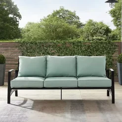 Hot Kirklands Home and Bronze Kaplan X-Arm Outdoor Sofa Blue