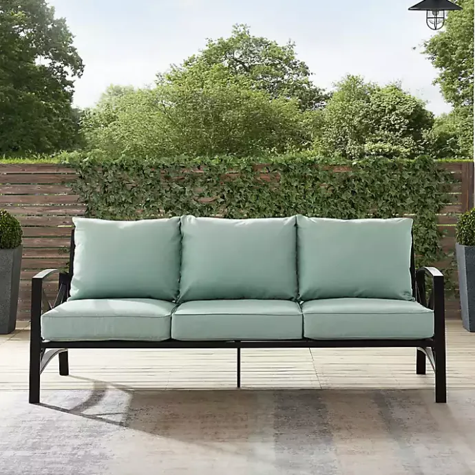 Hot Kirklands Home and Bronze Kaplan X-Arm Outdoor Sofa Blue