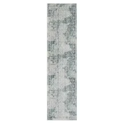Outlet Kirklands Home Blue and Cream Blackwell Runner, 2x8