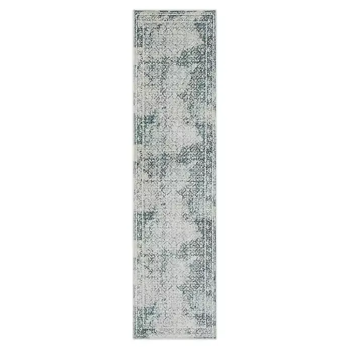 Outlet Kirklands Home Blue and Cream Blackwell Runner, 2x8