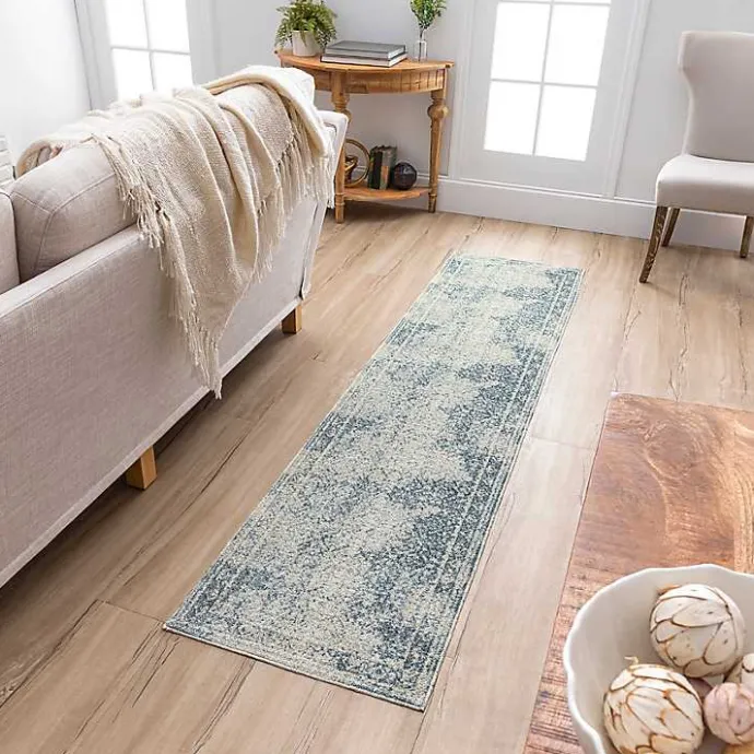 Online Kirklands Home Blue and Cream Blackwell Runner, 2x10
