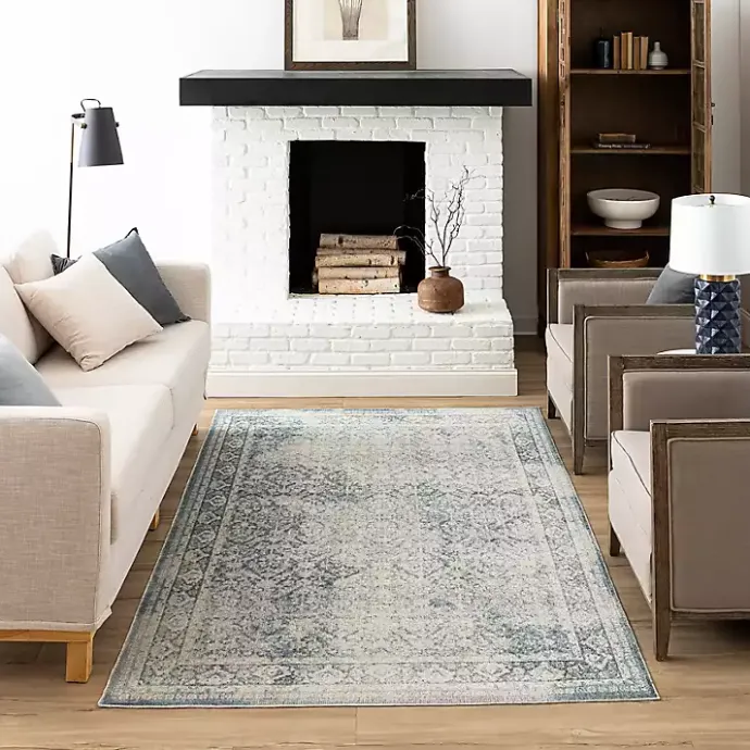 Discount Kirklands Home Blue and Cream Blackwell Area Rug, 6x9