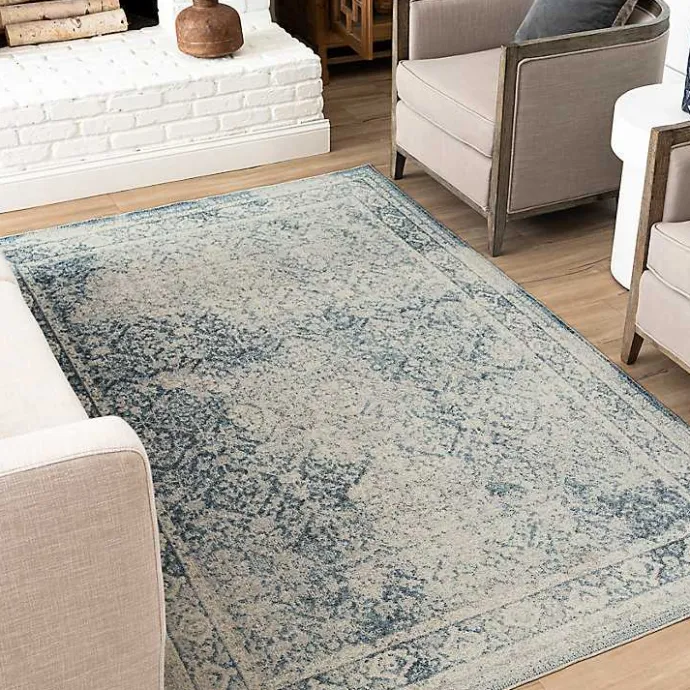 Discount Kirklands Home Blue and Cream Blackwell Area Rug, 6x9
