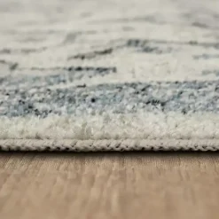 Kirklands Home Blue and Cream Granary Runner, 2x8