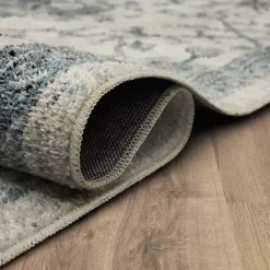 Best Kirklands Home Blue and Cream Granary Runner, 2x10