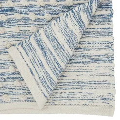 Discount Kirklands Home and Cream Textured Diamonds Table Runner Blue