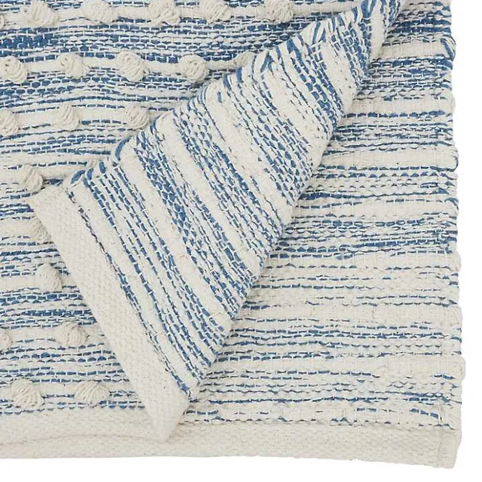Discount Kirklands Home and Cream Textured Diamonds Table Runner Blue