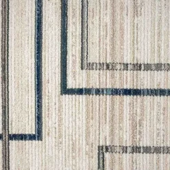 Outlet Kirklands Home Blue and Gray Contemporary Geo Area Rug, 5x7