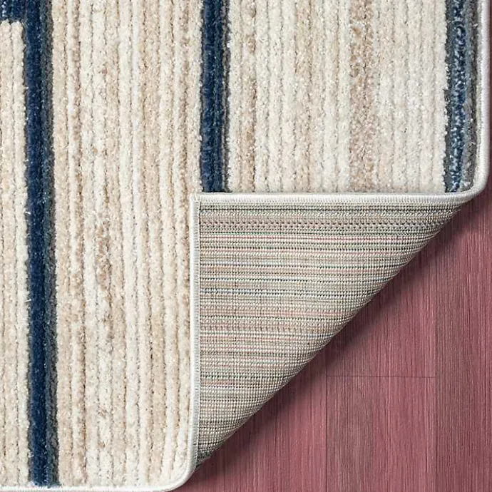 Outlet Kirklands Home Blue and Gray Contemporary Geo Area Rug, 5x7