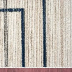 Outlet Kirklands Home Blue and Gray Contemporary Geo Area Rug, 5x7