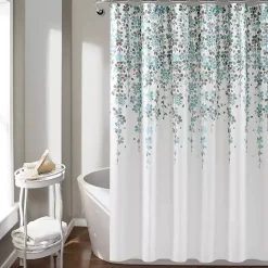 Clearance Kirklands Home and Gray Weeping Flower Shower Curtain Blue
