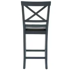 New Kirklands Home Blue and Gray Wood Aliza Counter Stools, Set of 2