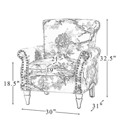 Online Kirklands Home Blue and Green Floral Upholstered Accent Chair