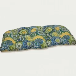New Kirklands Home Blue and Green Lagoon Outdoor Settee Cushion