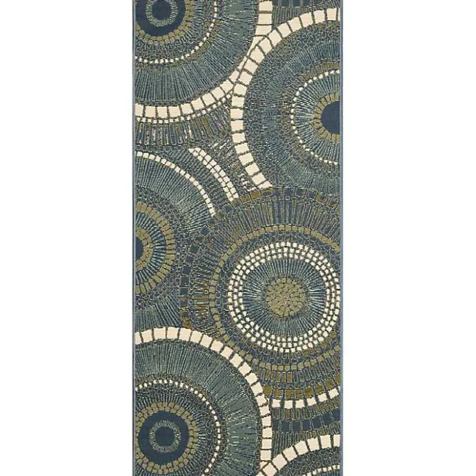 Sale Kirklands Home Blue and Green Spheres Indoor/Outdoor Runner, 1x4