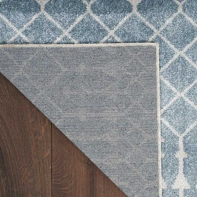 New Kirklands Home Blue and Ivory Moroccan Trellis Runner