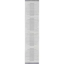 Clearance Kirklands Home Blue and Ivory Striped Moons Runner, 2x8