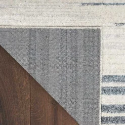 Clearance Kirklands Home Blue and Ivory Striped Moons Runner, 2x8