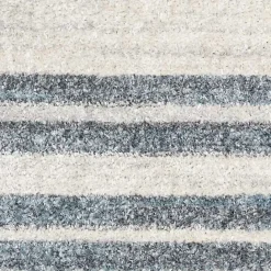 Clearance Kirklands Home Blue and Ivory Striped Moon Area Rug, 9x12