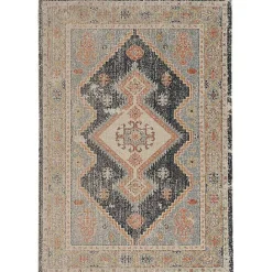 New Kirklands Home and Ivory Traditional Motif Area Rug, 5x7 Blue