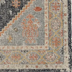 New Kirklands Home and Ivory Traditional Motif Area Rug, 5x7 Blue