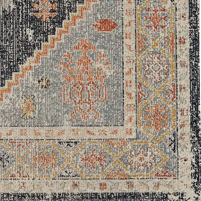 New Kirklands Home and Ivory Traditional Motif Area Rug, 5x7 Blue