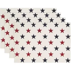 Hot Kirklands Home Blue and Red Americana Stars Placemats, Set of 4