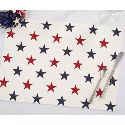 Hot Kirklands Home Blue and Red Americana Stars Placemats, Set of 4