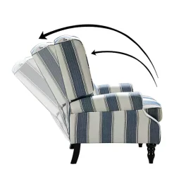 Online Kirklands Home Blue and Tan Stripe Traditional Recliner