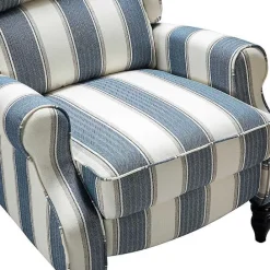 Online Kirklands Home Blue and Tan Stripe Traditional Recliner
