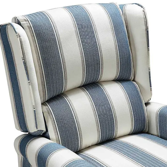 Online Kirklands Home Blue and Tan Stripe Traditional Recliner